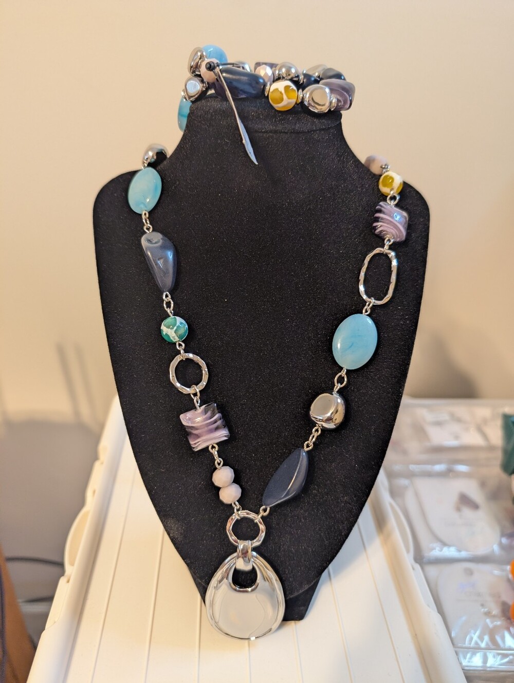 Chico's Statement Beaded Necklace & 2 piece Bracelet Set| Retail $34.95 & 19.95